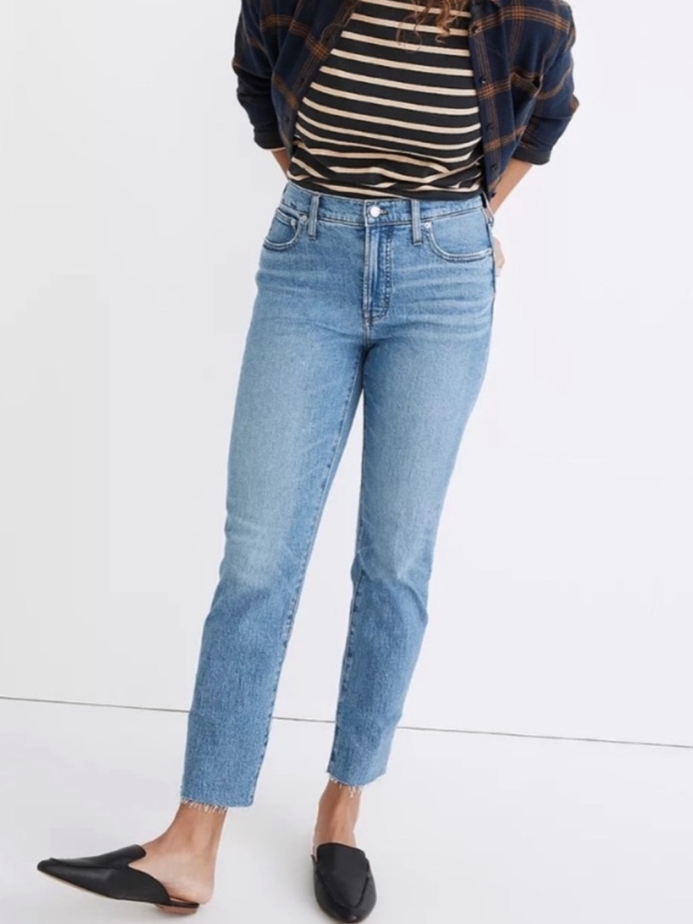Madewell The Mid-Rise Perfect Vintage Raw Hem Ankle Jean 28 - Enmore Wash